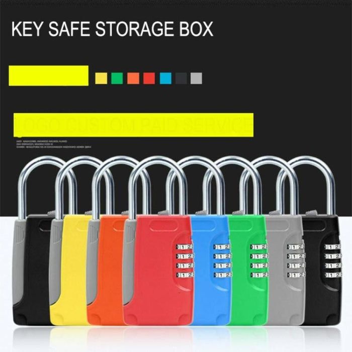 3 PCS Key Safe Box Password Lock Keys Box Metal Lock Body Padlock Type Storage Mini Safes (Red)