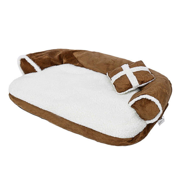 Soft and Comfortable Pet Sofa Bed with Cozy Pillows_1