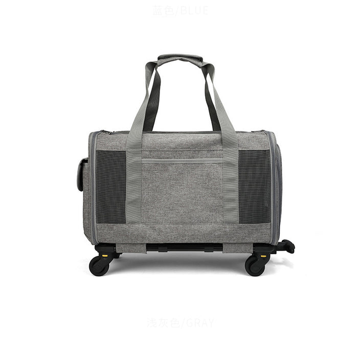 Foldable Rolling Pet Carrier with Wheels for Flight Camping Outdoor_8