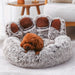 Round and Calming Non-Slip Paw Print Shaped Washable Pet Bed_5