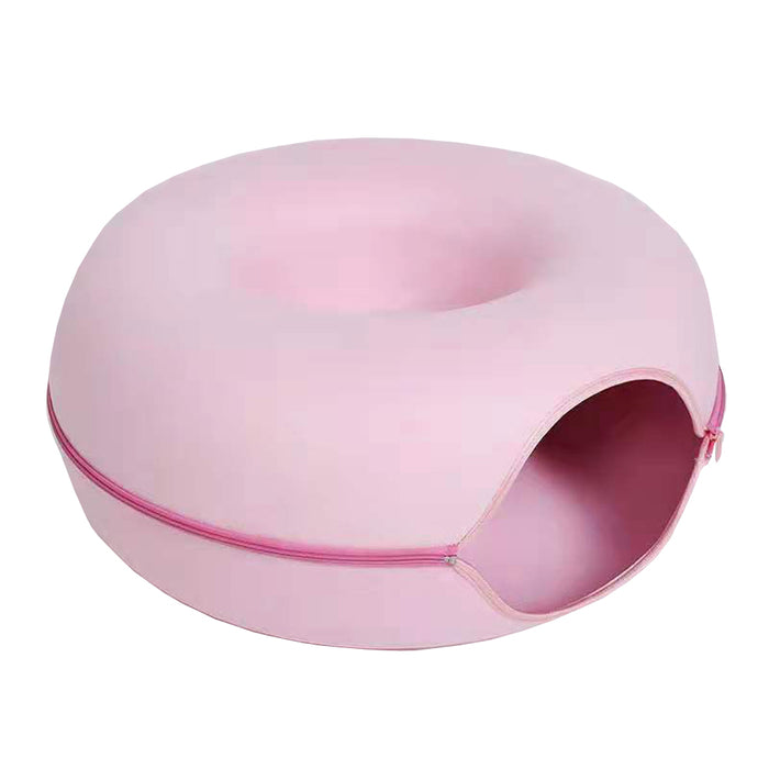 Scratch Detachable Round Felt Tunnel with Washable Interior for Cat House and Play_15