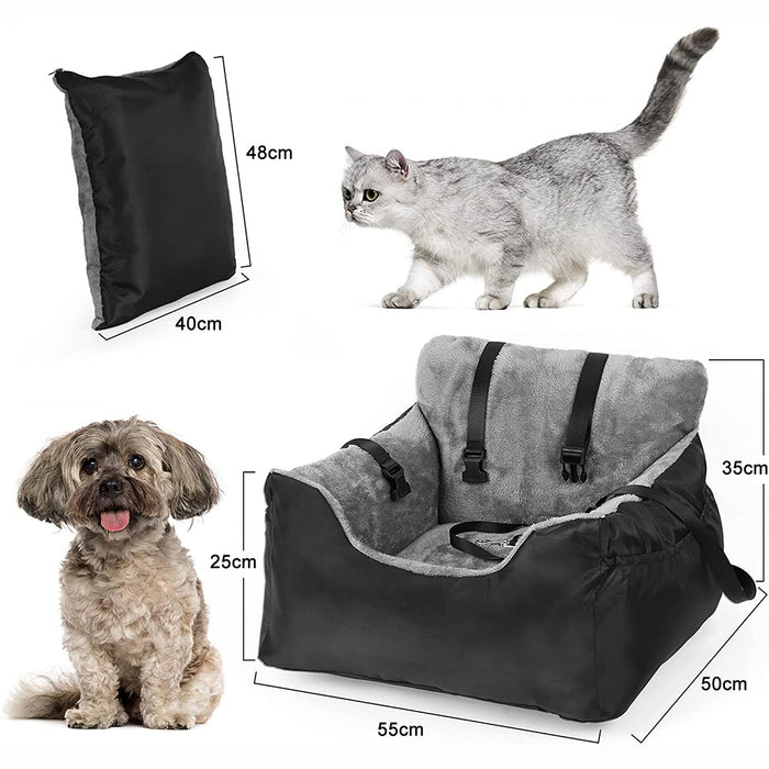 Washable Pet Booster Cushioned Seat with Storage Bag and Safety Belt_12