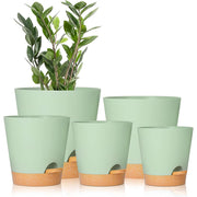 GREENHAVEN Self Watering Planters with Drainage Hole - Set of 5