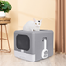 Sleek and Functional Cat Litter Box-Detachable Design_3