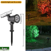 9 LED Solar Spot Lights Outdoor RGB Solar Landscape Lights