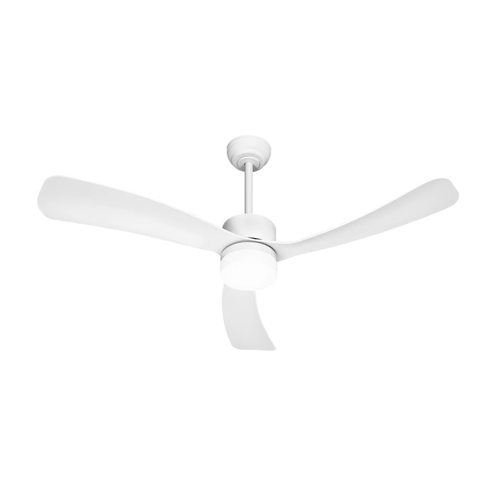 52 Inch White Ceiling Fan with LED Light 5 Speed and Remote Control