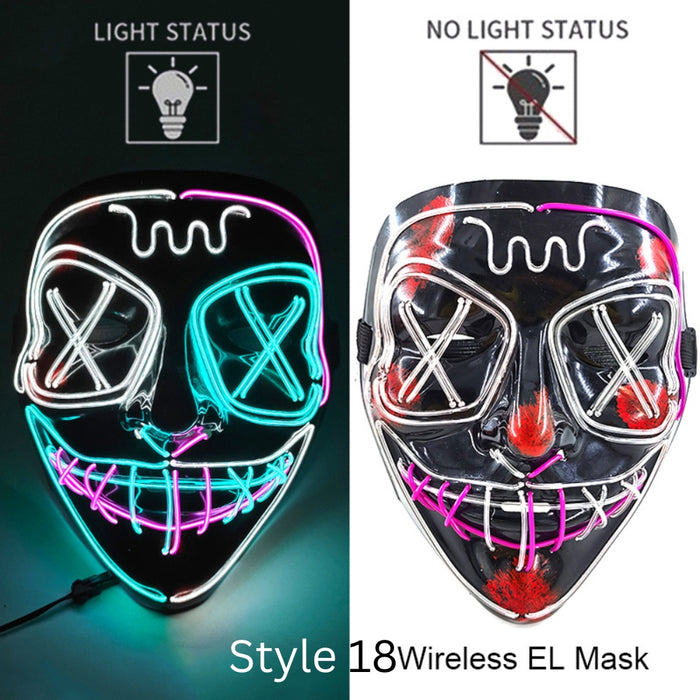 Neon LED Purge Dark Cosplay Horror Mask