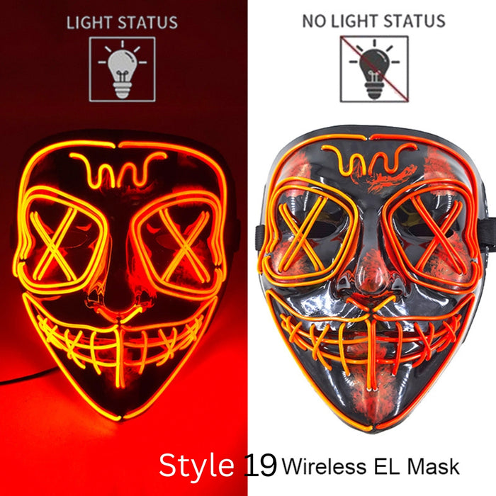 Neon LED Purge Dark Cosplay Horror Mask