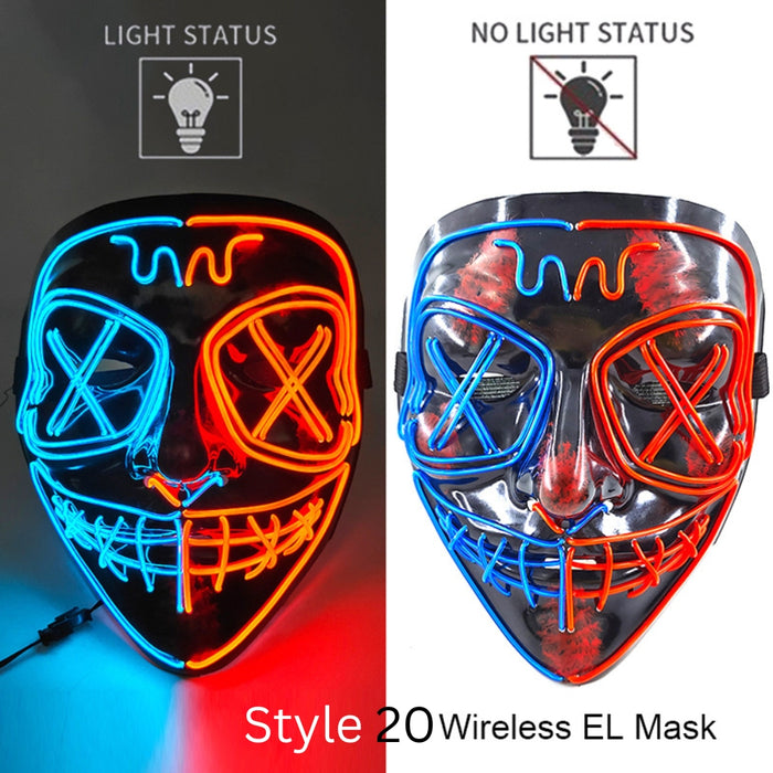 Neon LED Purge Dark Cosplay Horror Mask