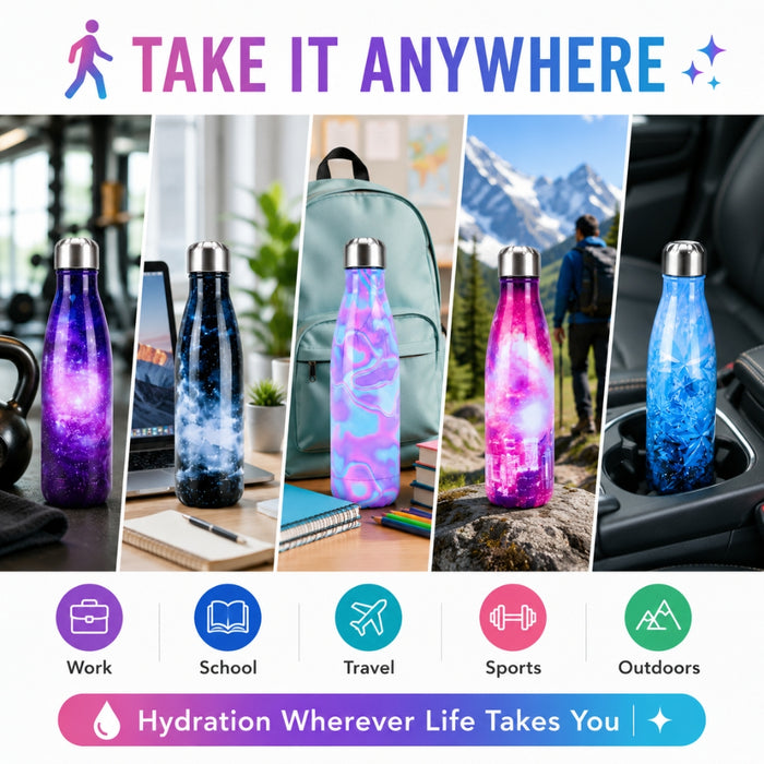 SkyChill Insulated Stainless Steel 500ml Water Bottle - Sky Patterns