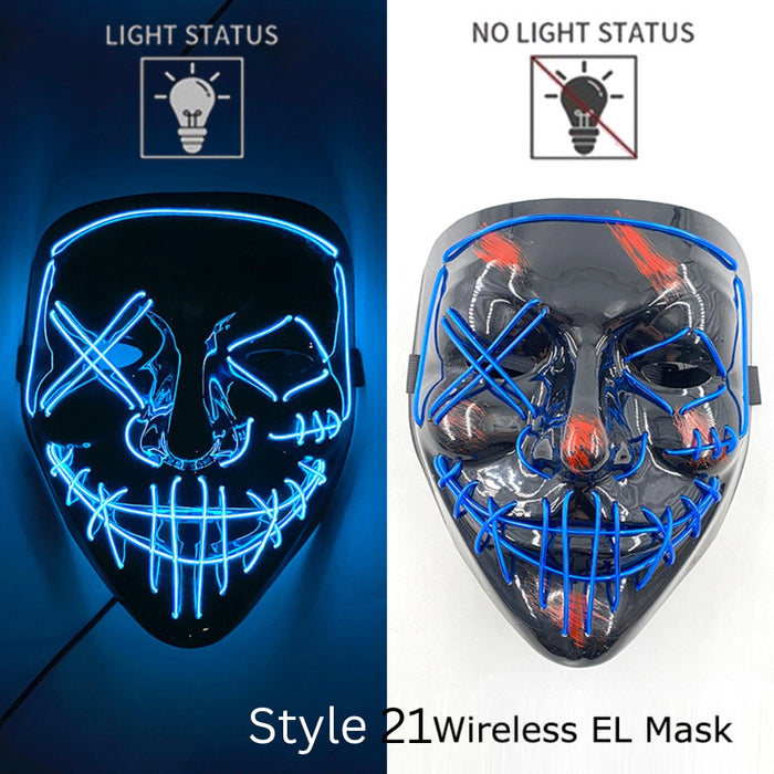 Neon LED Purge Dark Cosplay Horror Mask