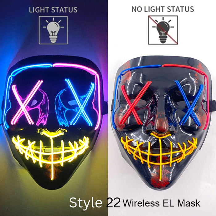 Neon LED Purge Dark Cosplay Horror Mask