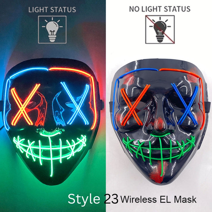 Neon LED Purge Dark Cosplay Horror Mask