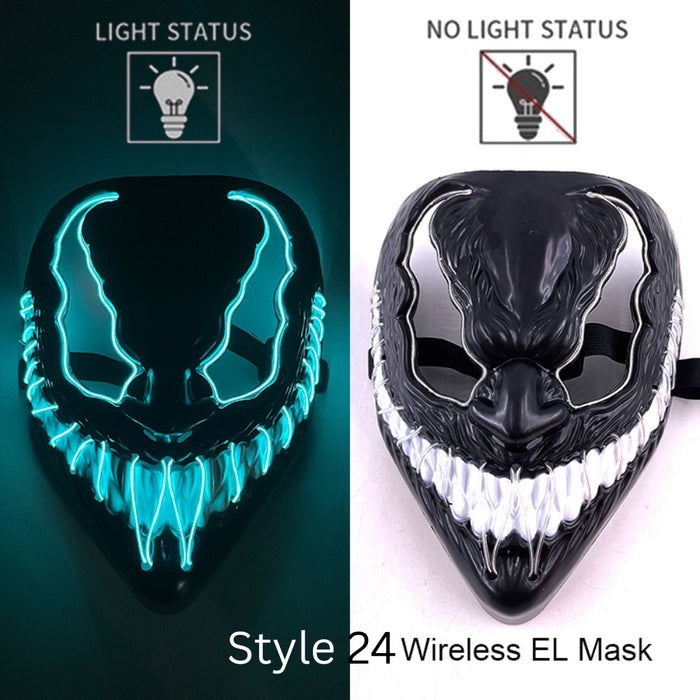 Neon LED Purge Dark Cosplay Horror Mask
