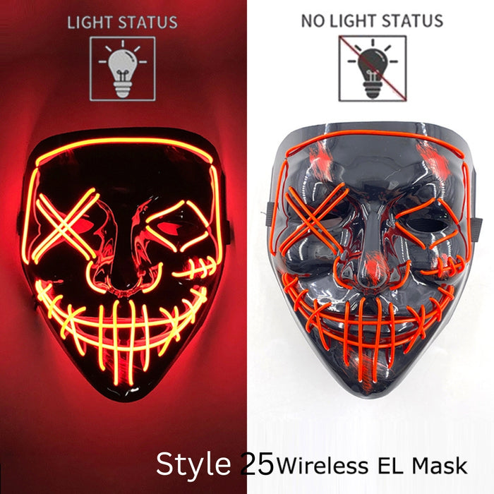 Neon LED Purge Dark Cosplay Horror Mask