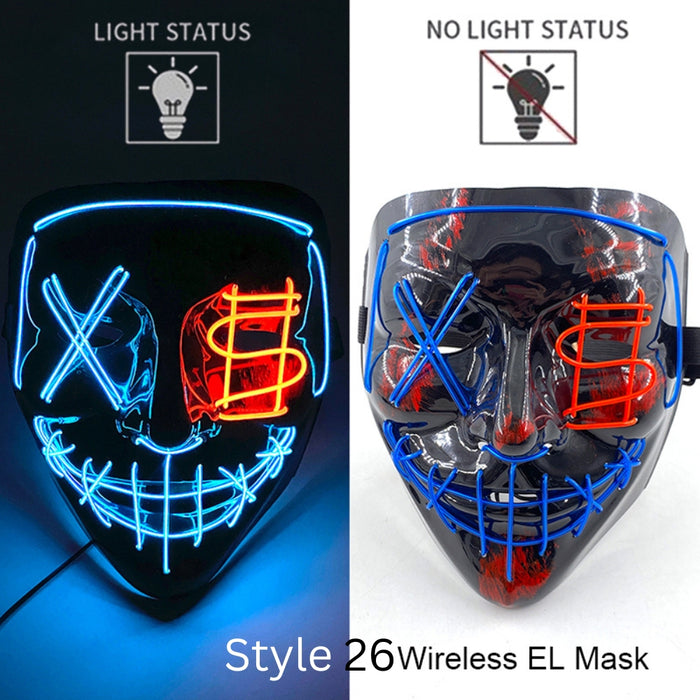 Neon LED Purge Dark Cosplay Horror Mask