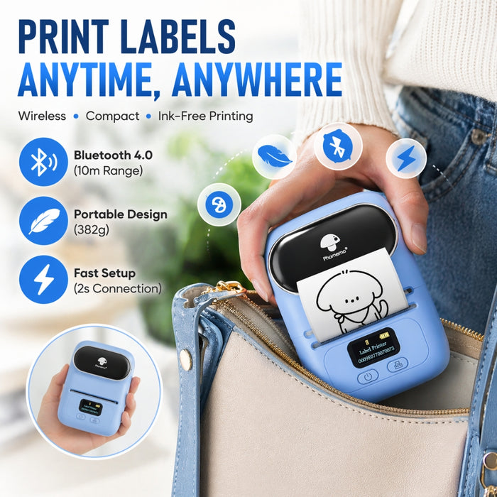 Portable Mini Barcode Sticker Label Maker Bluetooth Printer