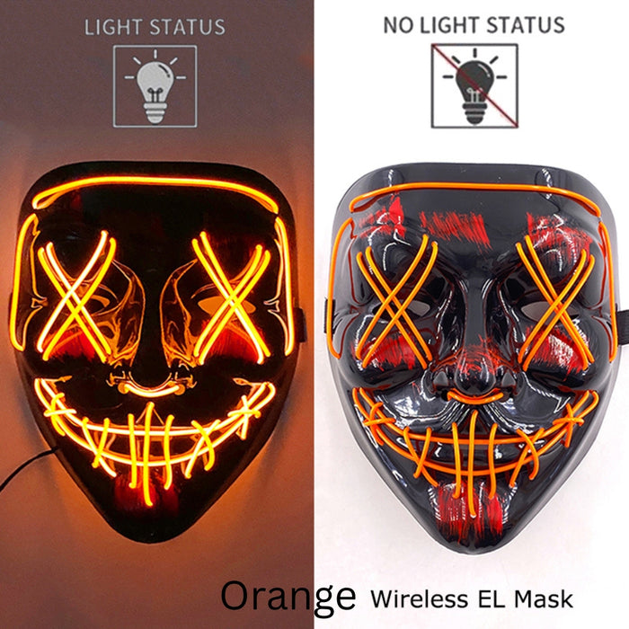 Neon LED Purge Dark Cosplay Horror Mask