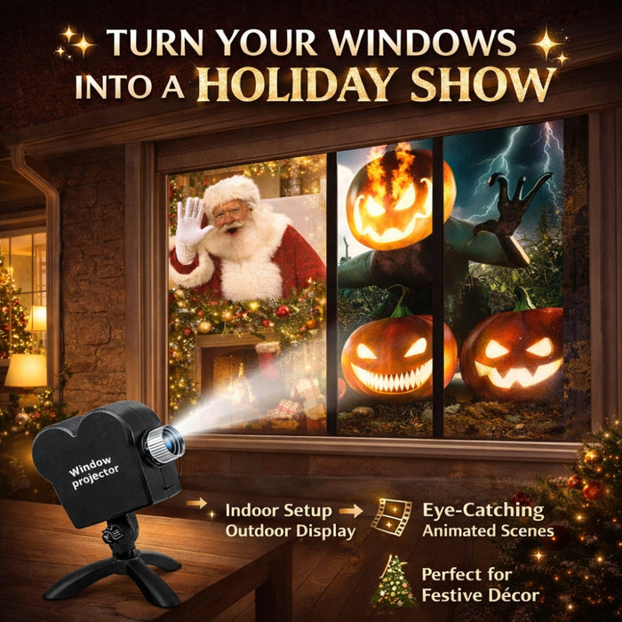 Christmas Halloween Laser Projector Mini Window Home Theatre Projector