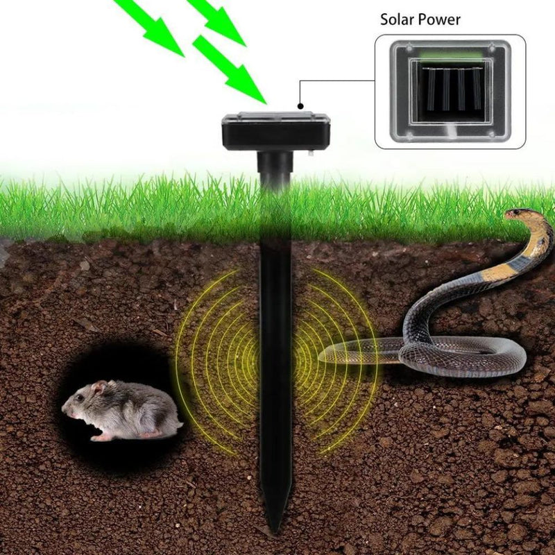 Solar Powered Ultra Sonic Multi-Pulse Garden Snake Repeller