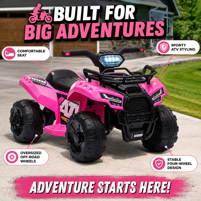 Kids Electric Rechargeable Ride On ATV - Pink