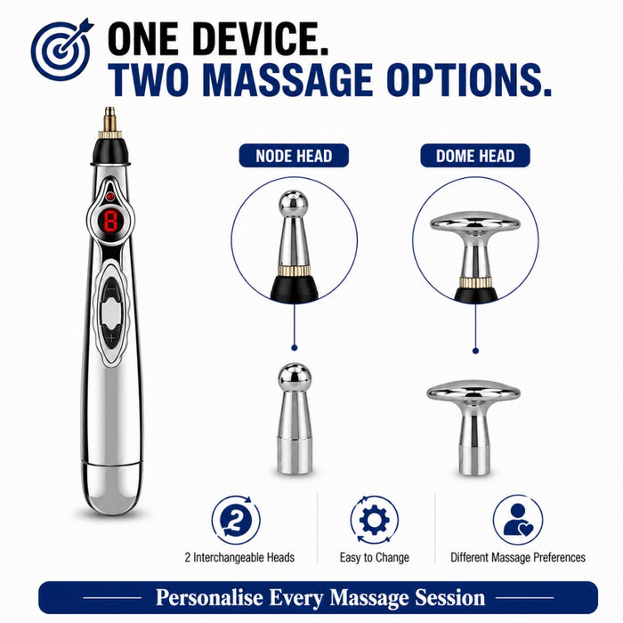 PulsePoint Electronic Massage Pen with 2 Massage Heads
