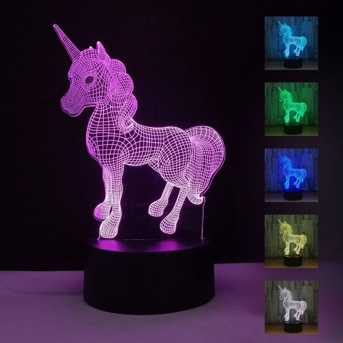 3D Illusion Acrylic LED Unicorn Children's Night Light