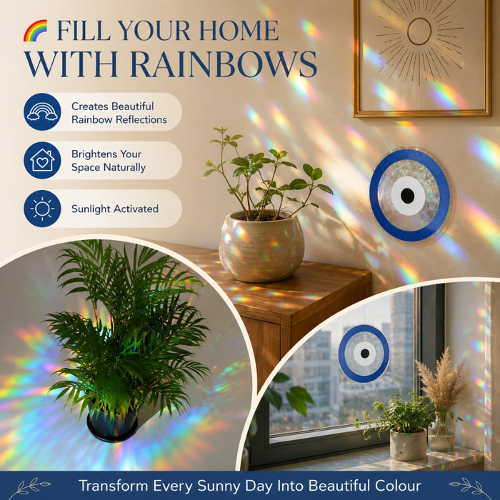 5pcs Colorful Sun Catcher Rainbow Prism Evil Eye Window Sticker