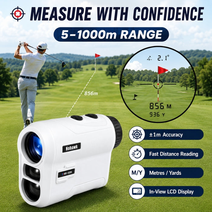Rechargeable High-Precision Nohawk Golf Laser Rangefinder 5–1000m