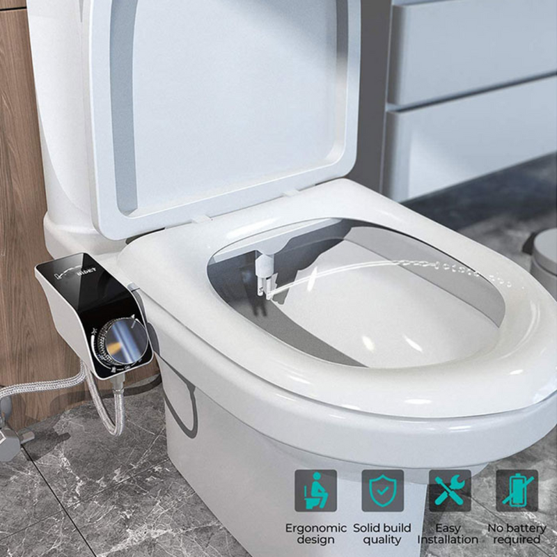 Dual Nozzle Toilet Bidet Non-Electric Bathroom Water Sprayer