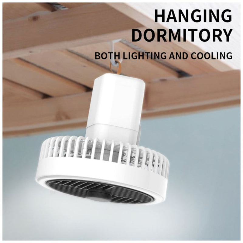 Portable Tripod or Hanging Desk Fan with LED Night Light- USB Rechargeable