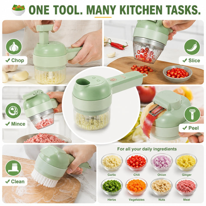 Multifunction USB Rechargeable Food Chopper Slicer & Food Prep Tool