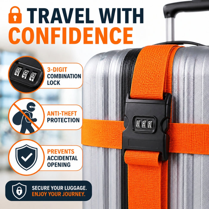 Adjustable Password Lock Packing Belt Anti-theft Luggage Buckle Strap