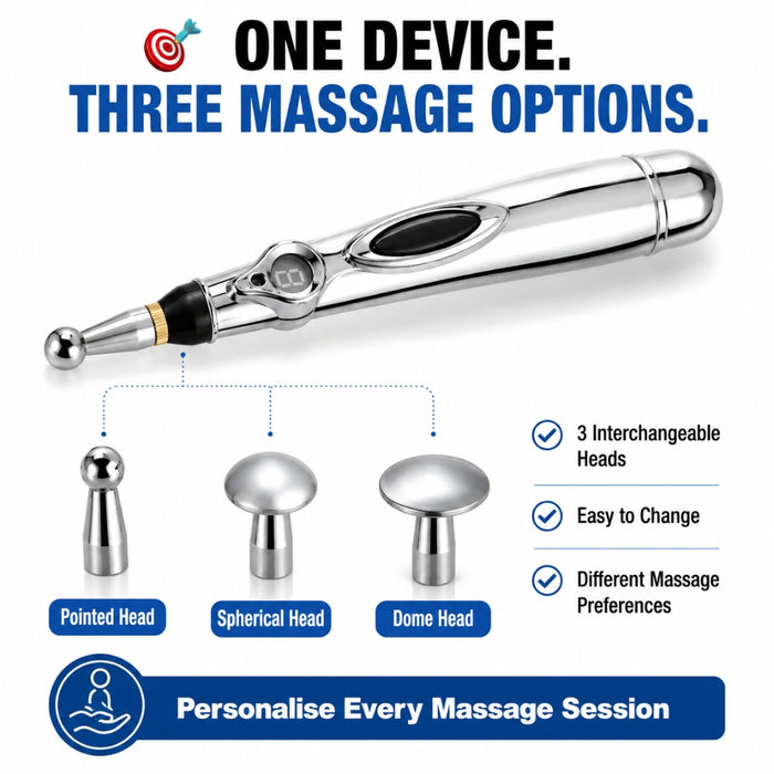PulsePoint Electronic Massage Pen with 3 Massage Heads