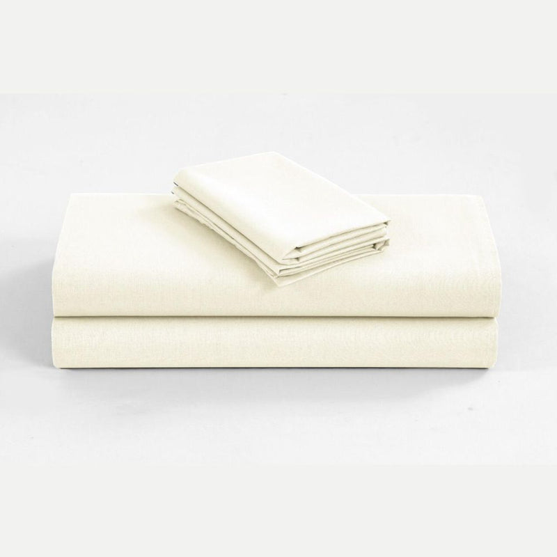 Linen 1200TC Organic Cotton Sheet Sets - Single Size Cream