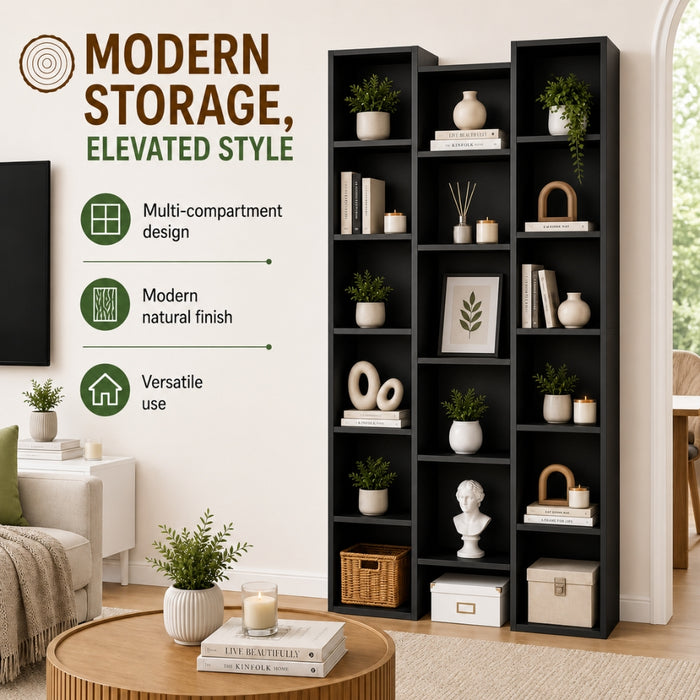 Display Shelf Media Storage Bookshelf - Black