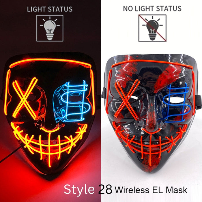 Neon LED Purge Dark Cosplay Horror Mask
