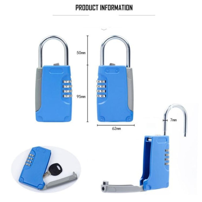 3 PCS Key Safe Box Password Lock Keys Box Metal Lock Body Padlock Type Storage Mini Safes (Green)
