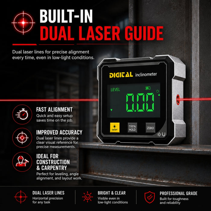 4-Side Magnetic Electronic Protractor Digital Angle Gauge