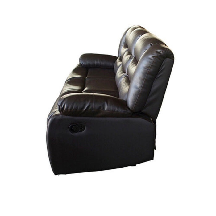 Pu Leather Recliner 3 Seat Sofa - Brown