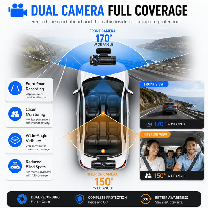 1080P WIFI Dual Camera Night Vision Dash Cam