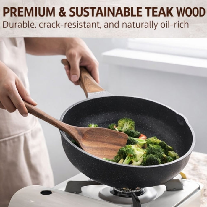 5-Piece Teak Wooden Kitchen Utensil Set