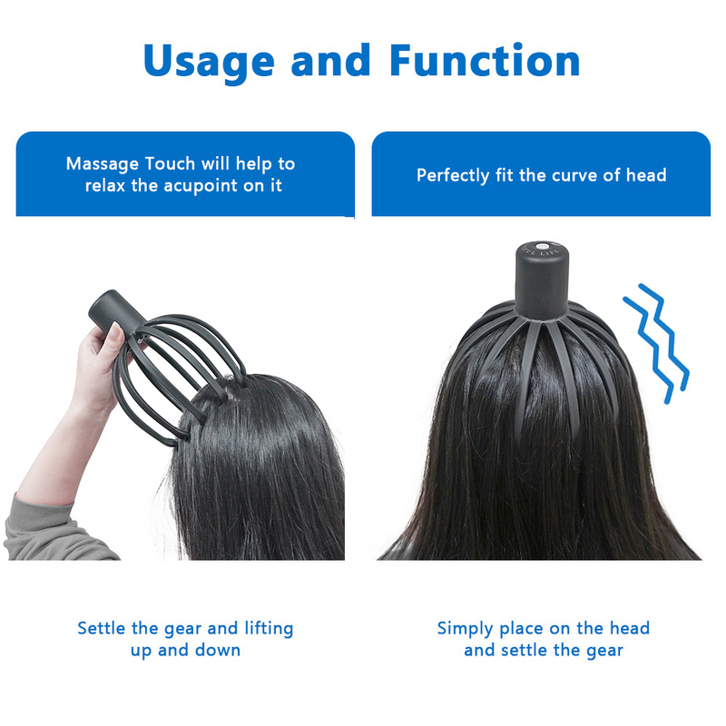 USB Rechargeable 360 Degree Electric Octopus Claw Head and Scalp Massager