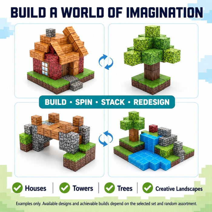 PixelCraft Magnetic Building Cubes – Random Assorted Set