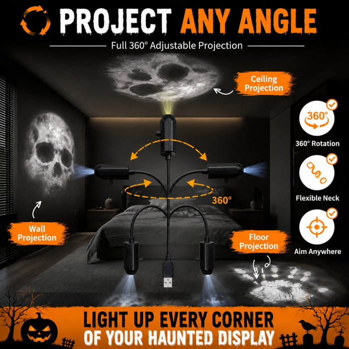 SpookyBeam USB Halloween Projection Light