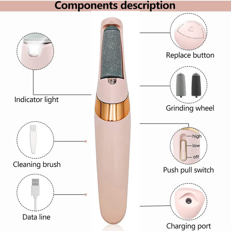 USB Rechargeable Finishing Touch Electric Foot Callus Remover
