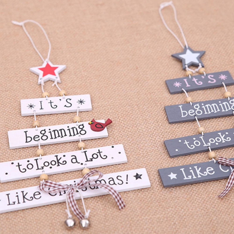Hanging Christmas Tree Shape Wooden Christmas Decoration