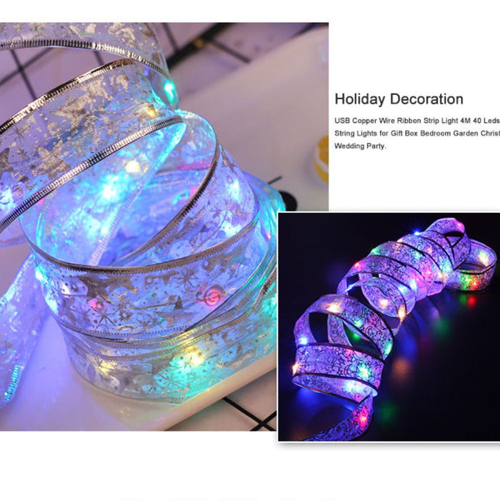 4m 40LEDs Christmas Tree Decoration LED Ribbon String Light - Multi-Color