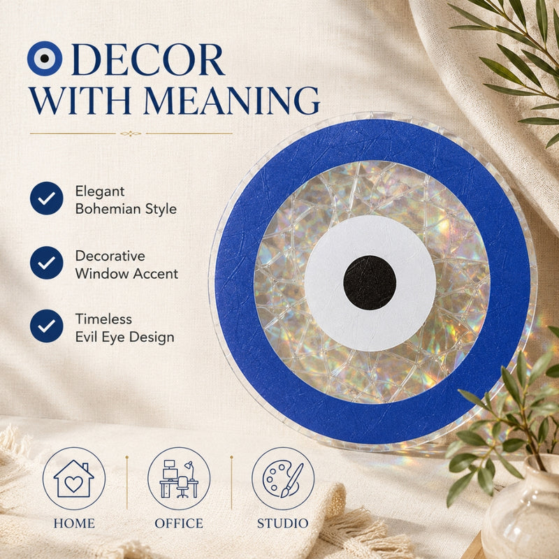 5pcs Colorful Sun Catcher Rainbow Prism Evil Eye Window Sticker