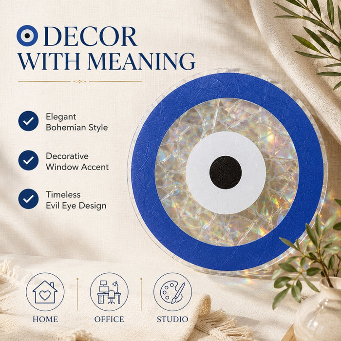 5pcs Colorful Sun Catcher Rainbow Prism Evil Eye Window Sticker